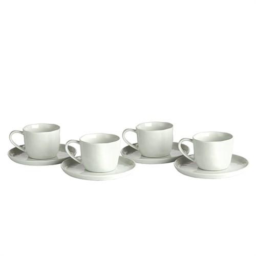 TEACUP AND SAUCER WHITE BASIC ROUND SET4