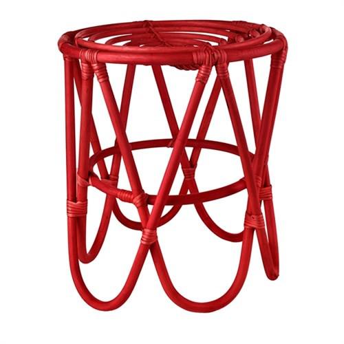 STOOL PAPERCLIP RATTAN RED