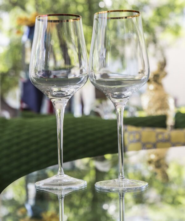 GOLD CELINE WHITE WINE GLASSES