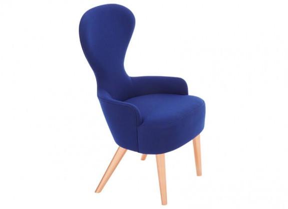 WINGBACK DINING CHAIR BLUE COPPER LEGS TOM DIXON