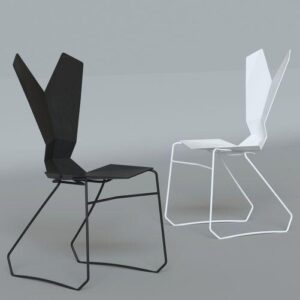 Y CHAIR SLED BLACK SHELL BLACK BASE X2 TOM DIXON