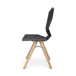 Y CHAIR BLACK SHELL NATURAL OAK BASE TOM DIXON