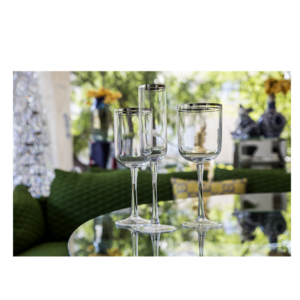 SILVER LINE CHAMPAGNE GLASSES