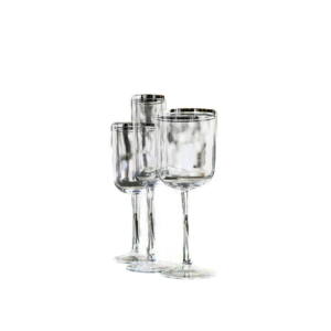 WHITE WINE GLASSES SILVER LINE