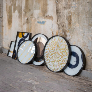 ПОДНОС GOLD AND BLUE HALOS