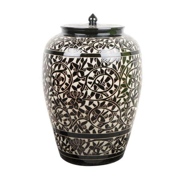 БУРКАН CONDIMENT JAR SCULPTED BLACK AND WHITE