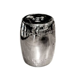 STOOL PORCELAIN SILVER SMOOTH