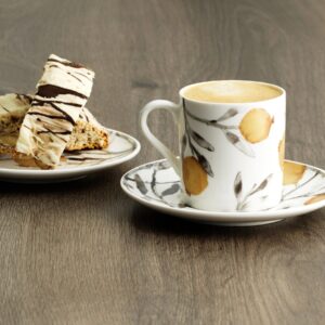 Комплект чаши и чинийки със стойка Pomegranate Demitasse Set