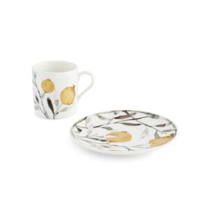 Комплект чаши и чинийки със стойка Pomegranate Demitasse Set