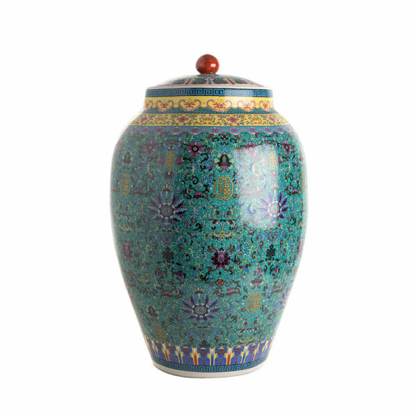 БУРКАН CONDIMENT POT TURQUOISE QIANLONG