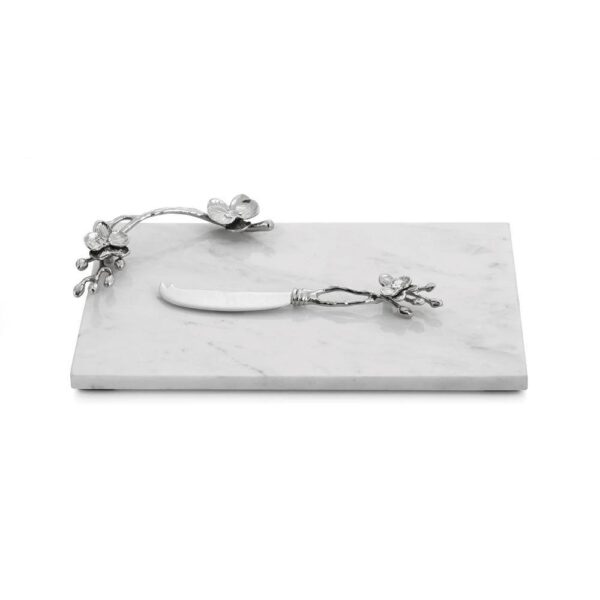 Дъска за сирена и нож White Orchid Small