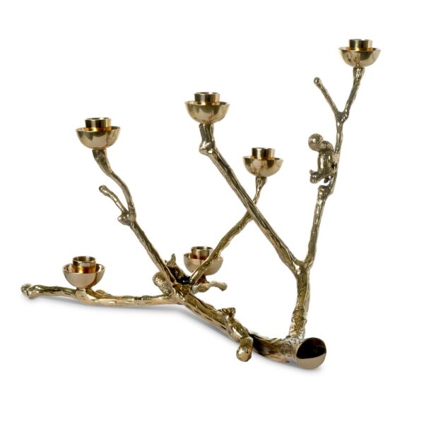 СВЕЩНИК TWIGGY WITH SQUIRRELS GOLD
