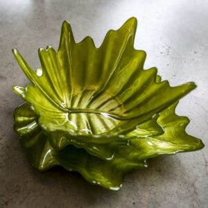 Комплект чинии зелено стъкло