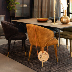 Стол Lunar Velvet Ochre Dutchbone