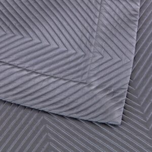 ПОКРИВКА ЗА ЛЕГЛО LUXURY HERRINGBONE DARK AZURE