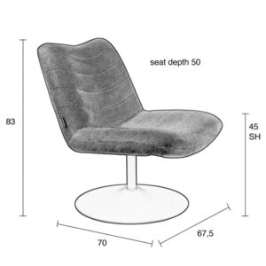 Стол Bubba Lounge Dark Grey Zuiver