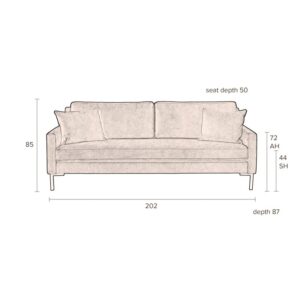 Диван Houda 3-Seater Anthracite Dutchbone