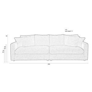 Диван Sense 3 Seater Grey Soft Zuiver