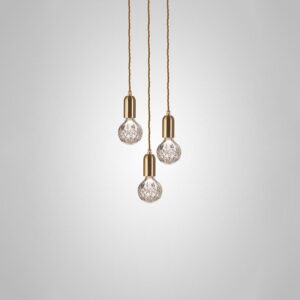 Полилей Crystal Bulb 3 Piece Brushed Brass Clear