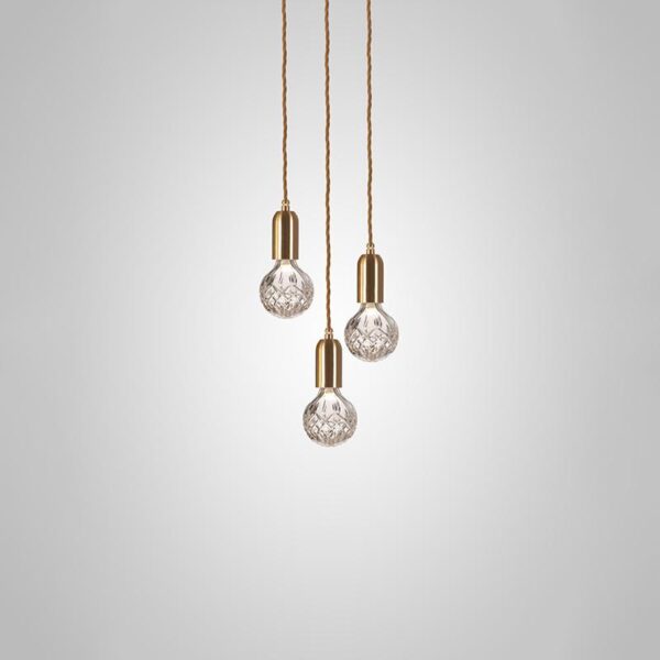 Полилей Crystal Bulb 3 Piece Brushed Brass Clear