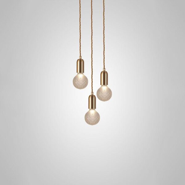 Полилей Crystal Bulb 3 Piece Brushed Brass Frosted