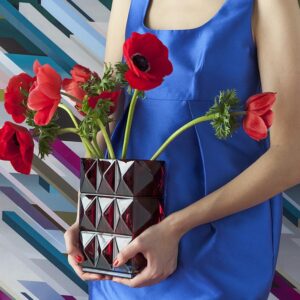 Ваза Louxor Rectangular Red Baccarat