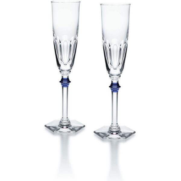 Чаши за шампанско Harcourt Eve Flute Blue сет 2 броя Baccarat