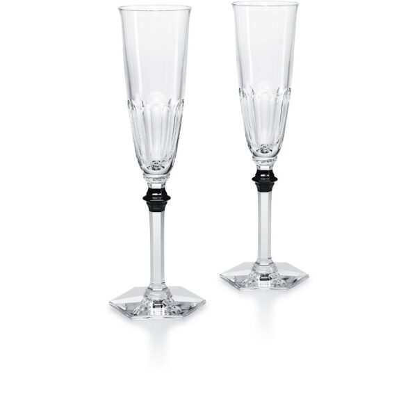Чаши за шампанско Harcourt Eve Flute Black сет 2 броя Baccarat