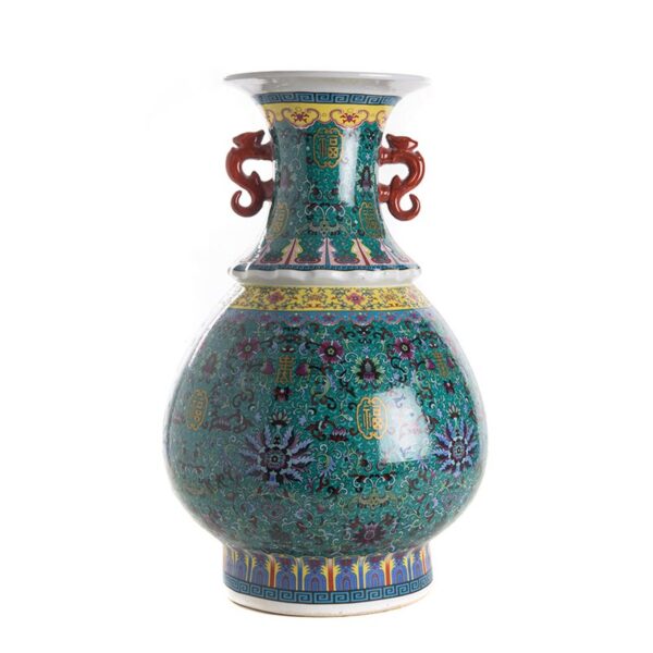 Ваза Chinese Turquoise Amphora Floral