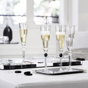 Чаши за шампанско Harcourt Eve Flute Black сет 2 броя Baccarat