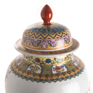 Буркан Temple Jar Yellow and White Floral
