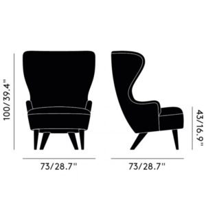 КРЕСЛО MICRO WINGBACK NATURAL LEG TOM DIXON