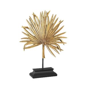 Статуетка Marcus Gold Poly Leaf Statue with Black Base L