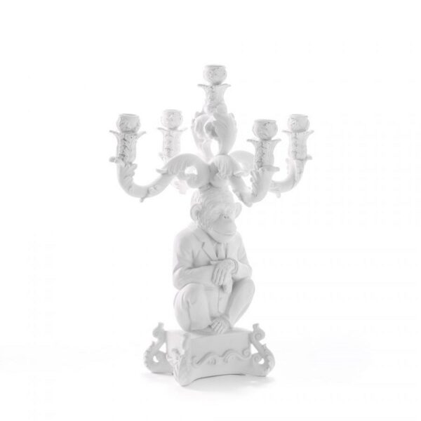 Свещник Burlesque Chimp White Seletti