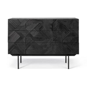 Шкаф Teak Graphic Black Chest of Drawers