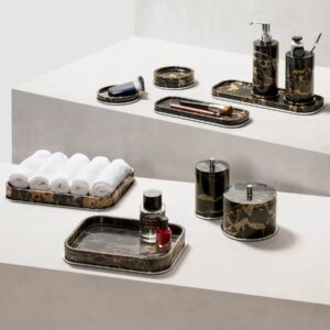 Поднос Positano Long Rectangular Marble Black Portoro