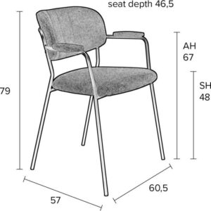 Стол Jolien Armchair Gold/Pink