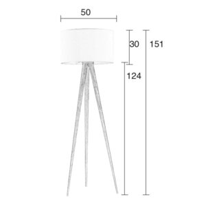 Стояща лампа Tripod Wood White Zuiver