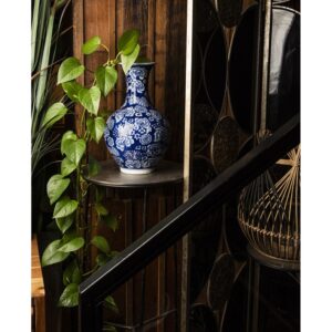 Ваза Wide Mouth Peony Blue White