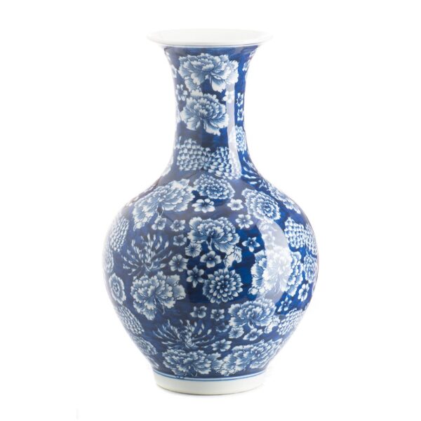 Ваза Wide Mouth Peony Blue White