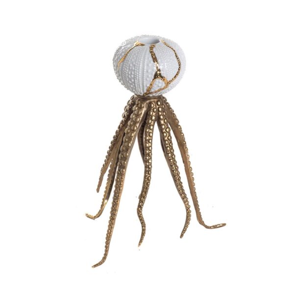 Свещник Octopus Bronze White And Gold