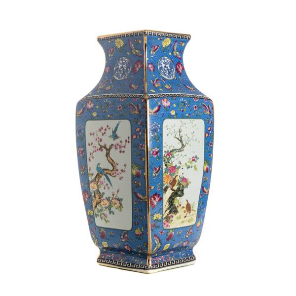 Ваза Blue Flower Bird Square