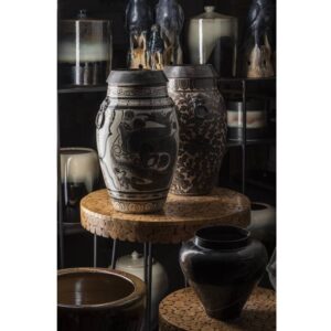 Ваза Jar Round Archaic White And Black