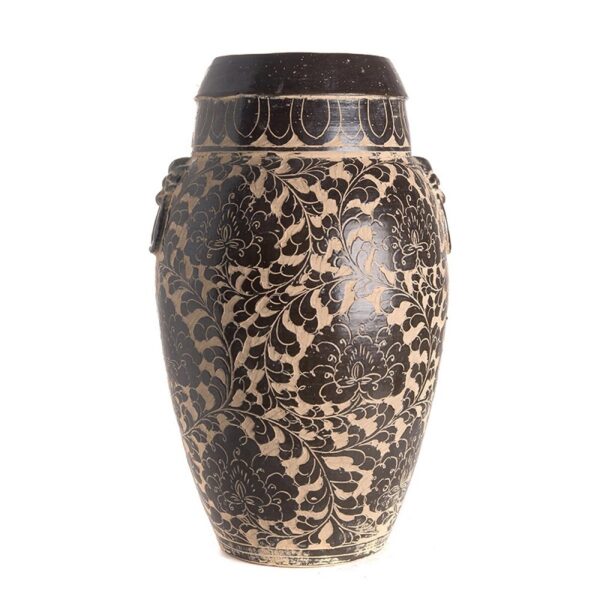 Ваза Jar Round Archaic White And Black