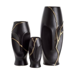 Ваза Maoi Ceramic Kintsugi Black S