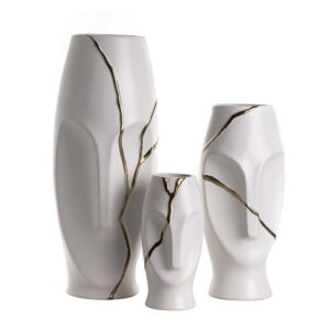 Ваза Maoi Ceramic Kintsugi White M