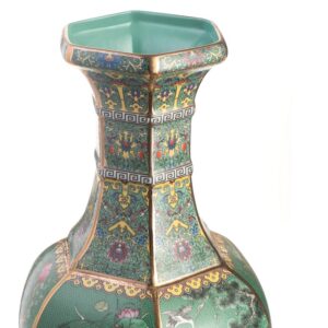 Ваза Octogonal Ming Birds Green