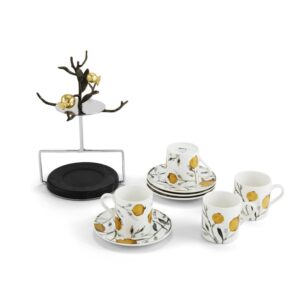 Комплект чаши и чинийки със стойка Pomegranate Demitasse Set