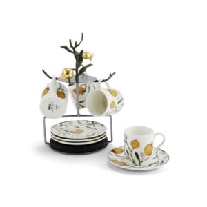 Комплект чаши и чинийки със стойка Pomegranate Demitasse Set