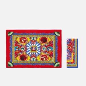 Сет подложка за маса и ленена салфетка Carretto TCGS04TCADNUC085 Dolce&Gabbana